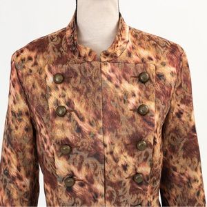 Military style Napoleon jacket standup collar print jacket by Multiples M